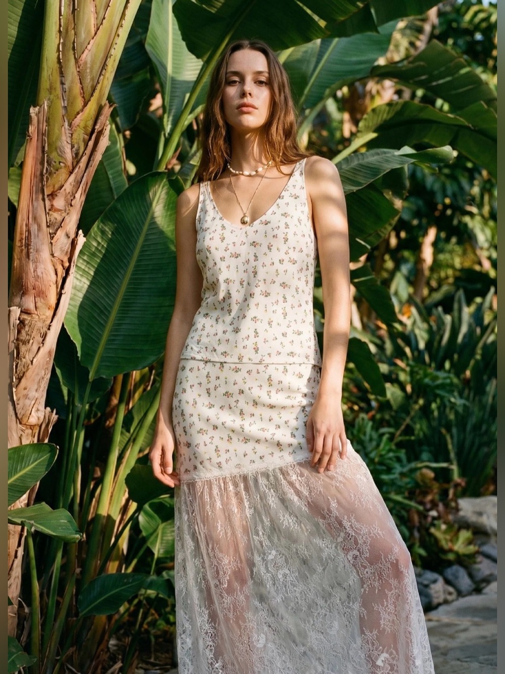 Rory Hammered Camisole ~ Fleurette Ditsy